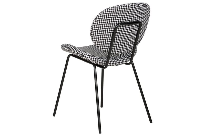 Set med 2 matstolar Luana - Svart, Vit/Polyester - Möbler - Stolar & fåtöljer - Matstol & köksstol