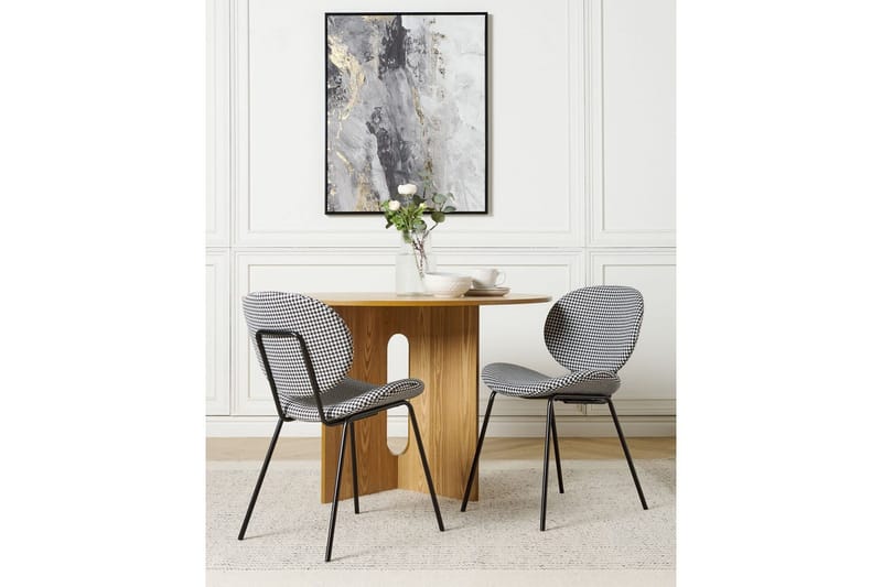 Set med 2 matstolar Luana - Svart, Vit/Polyester - Möbler - Stolar & fåtöljer - Matstol & köksstol
