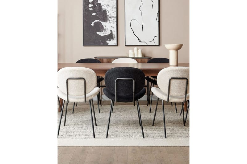 Set med 2 matstolar Luana - Svart/Bouclé - Möbler - Stolar & fåtöljer - Matstol & köksstol