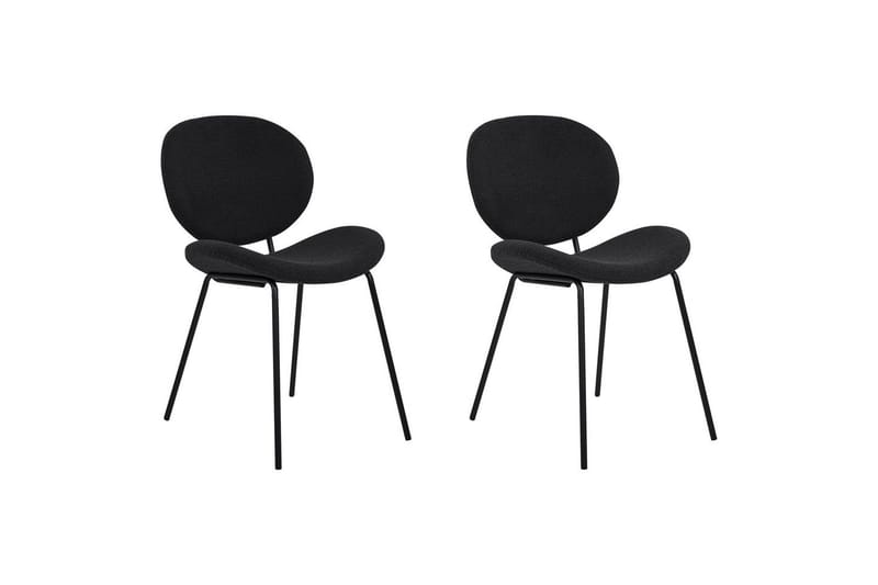 Set med 2 matstolar Luana - Svart/Bouclé - Möbler - Stolar & fåtöljer - Matstol & köksstol