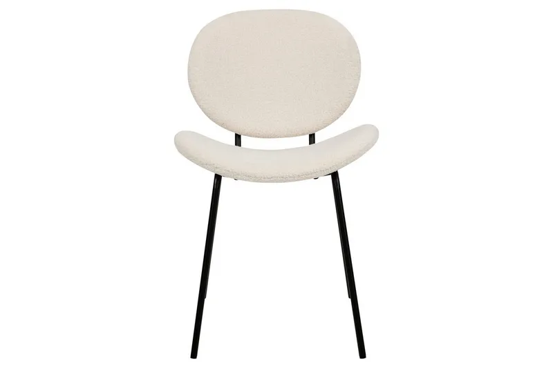 Set med 2 matstolar Luana - Vit, Svart/Bouclé - Möbler - Stolar & fåtöljer - Matstol & köksstol