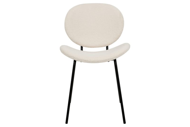 Set med 2 matstolar Luana - Vit, Svart/Bouclé - Möbler - Stolar & fåtöljer - Matstol & köksstol
