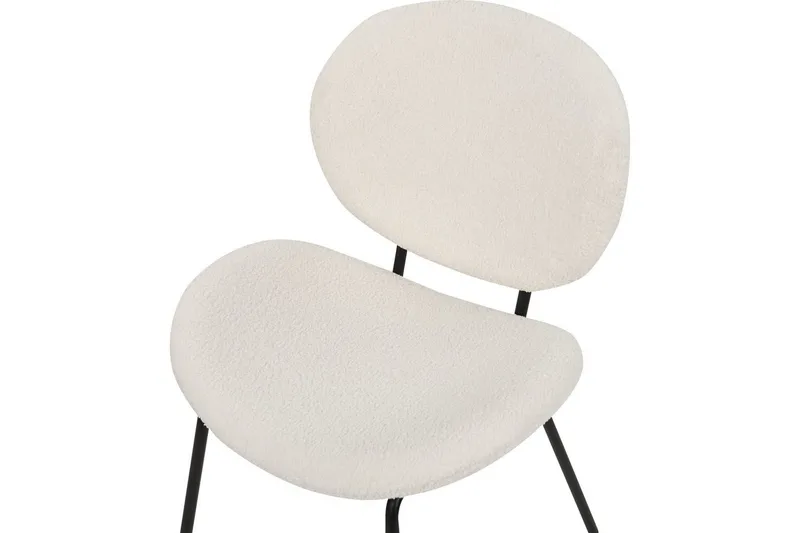 Set med 2 matstolar Luana - Vit, Svart/Bouclé - Möbler - Stolar & fåtöljer - Matstol & köksstol