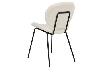 Set med 2 matstolar Luana - Vit, Svart/Bouclé - Möbler - Stolar & fåtöljer - Matstol & köksstol