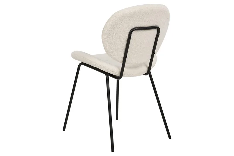 Set med 2 matstolar Luana - Vit, Svart/Bouclé - Möbler - Stolar & fåtöljer - Matstol & köksstol