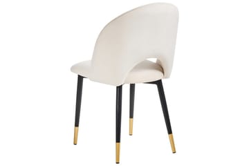 Set med 2 matstolar Magalia - Beige, svart, guld - Möbler - Stolar & fåtöljer - Matstol & köksstol