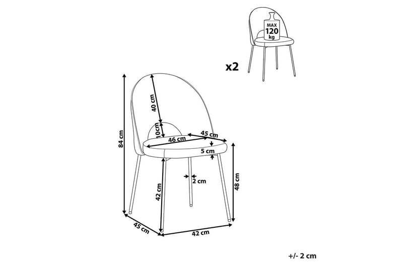 Set med 2 matstolar Magalia - Beige, svart, guld - Möbler - Stolar & fåtöljer - Matstol & köksstol