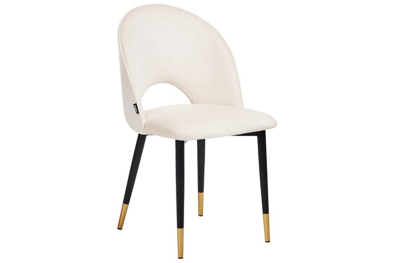 Set med 2 matstolar Magalia - Beige, svart, guld - Möbler - Stolar & fåtöljer - Matstol & köksstol