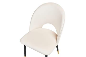 Set med 2 matstolar Magalia - Beige, svart, guld - Möbler - Stolar & fåtöljer - Matstol & köksstol