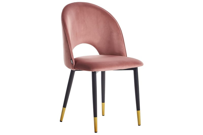 Set med 2 matstolar Magalia - Rosa, svart, guld - Möbler - Stolar & fåtöljer - Matstol & köksstol
