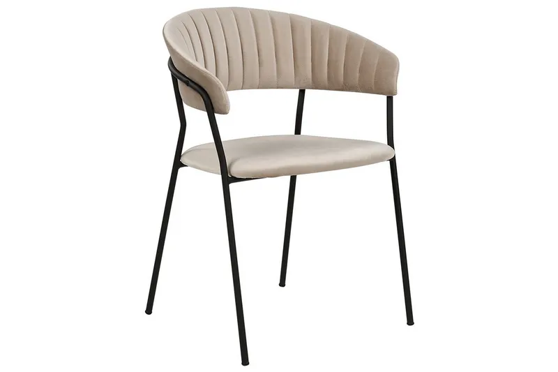 Set med 2 matstolar Mariposa - Beige, svart/Sammet - Möbler - Stolar & fåtöljer - Matstol & köksstol