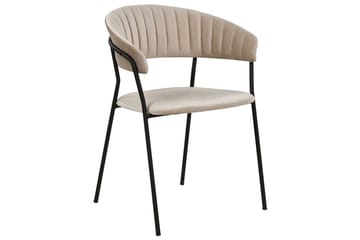 Set med 2 matstolar Mariposa - Beige, svart/Sammet - Möbler - Stolar & fåtöljer - Matstol & köksstol