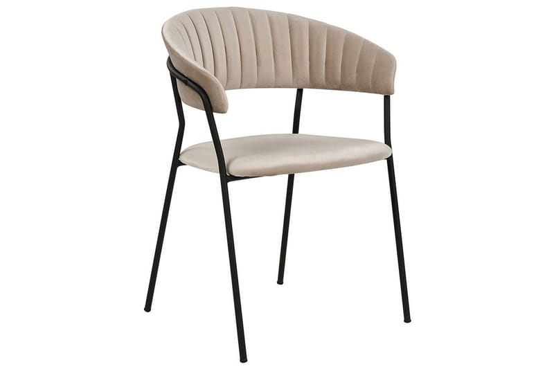 Set med 2 matstolar Mariposa - Beige, svart/Sammet - Möbler - Stolar & fåtöljer - Matstol & köksstol