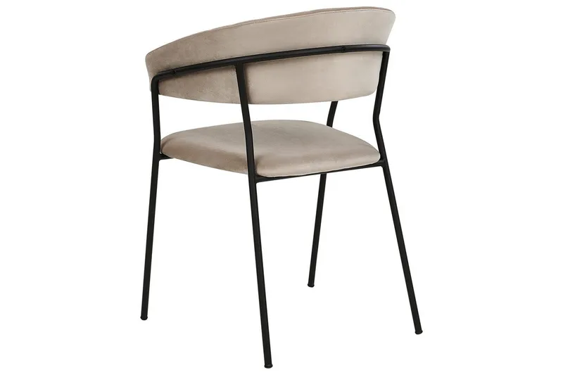 Set med 2 matstolar Mariposa - Beige, svart/Sammet - Möbler - Stolar & fåtöljer - Matstol & köksstol