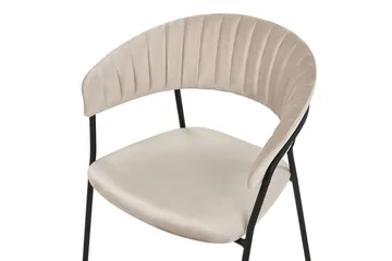 Set med 2 matstolar Mariposa - Beige, svart/Sammet - Möbler - Stolar & fåtöljer - Matstol & köksstol