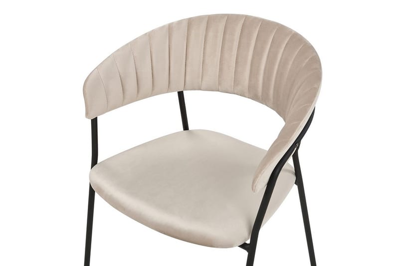 Set med 2 matstolar Mariposa - Beige, svart/Sammet - Möbler - Stolar & fåtöljer - Matstol & köksstol