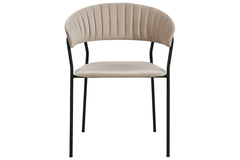 Set med 2 matstolar Mariposa - Beige, svart/Sammet - Möbler - Stolar & fåtöljer - Matstol & köksstol