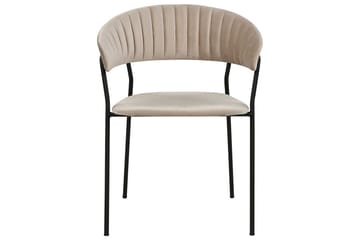 Set med 2 matstolar Mariposa - Beige, svart/Sammet - Möbler - Stolar & fåtöljer - Matstol & köksstol