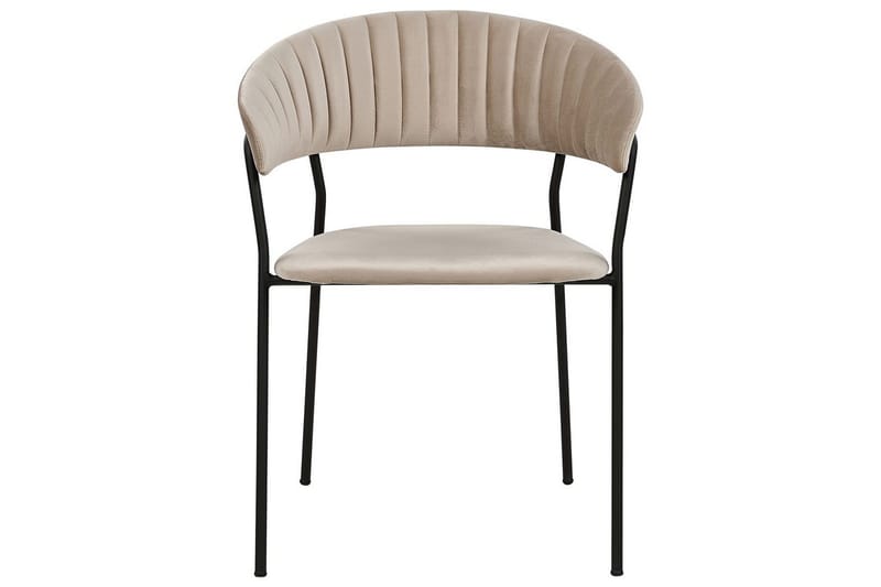 Set med 2 matstolar Mariposa - Beige, svart/Sammet - Möbler - Stolar & fåtöljer - Matstol & köksstol