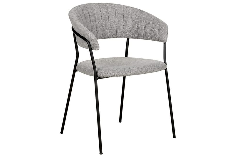 Set med 2 matstolar Mariposa - Grå, svart/Bouclé - Möbler - Stolar & fåtöljer - Matstol & köksstol