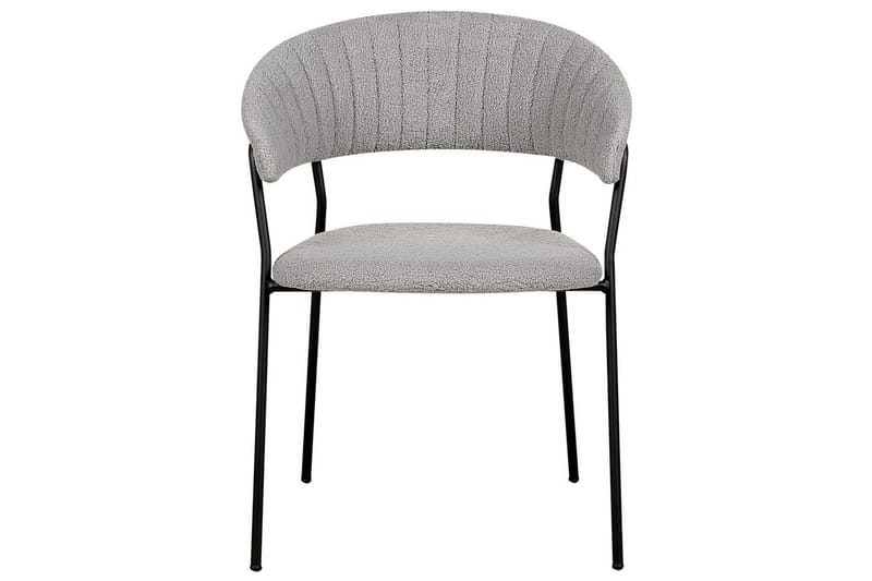 Set med 2 matstolar Mariposa - Grå, svart/Bouclé - Möbler - Stolar & fåtöljer - Matstol & köksstol