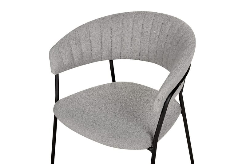 Set med 2 matstolar Mariposa - Grå, svart/Bouclé - Möbler - Stolar & fåtöljer - Matstol & köksstol