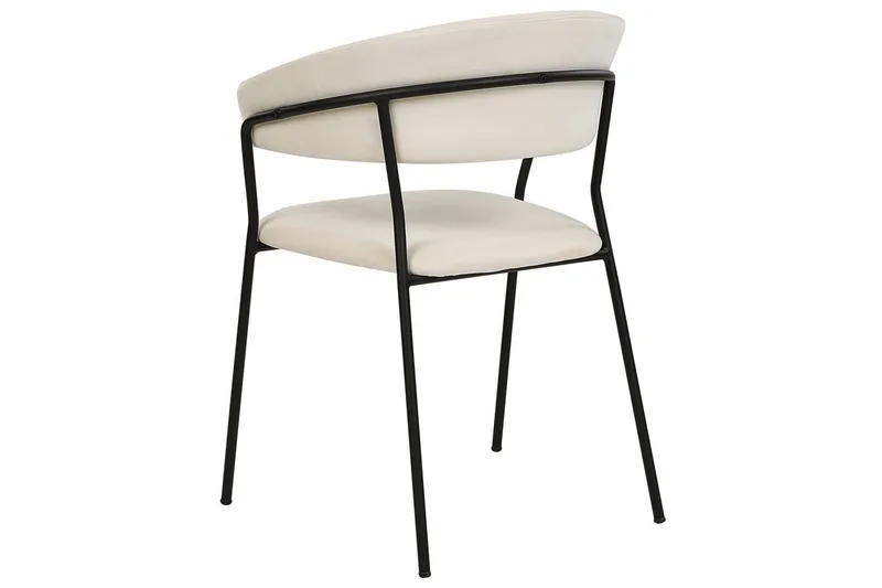 Set med 2 matstolar Mariposa - Krämvit, Svart/Sammet - Möbler - Stolar & fåtöljer - Matstol & köksstol