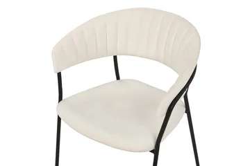 Set med 2 matstolar Mariposa - Krämvit, Svart/Sammet - Möbler - Stolar & fåtöljer - Matstol & köksstol