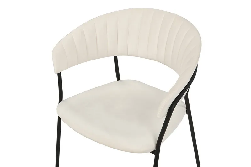 Set med 2 matstolar Mariposa - Krämvit, Svart/Sammet - Möbler - Stolar & fåtöljer - Matstol & köksstol