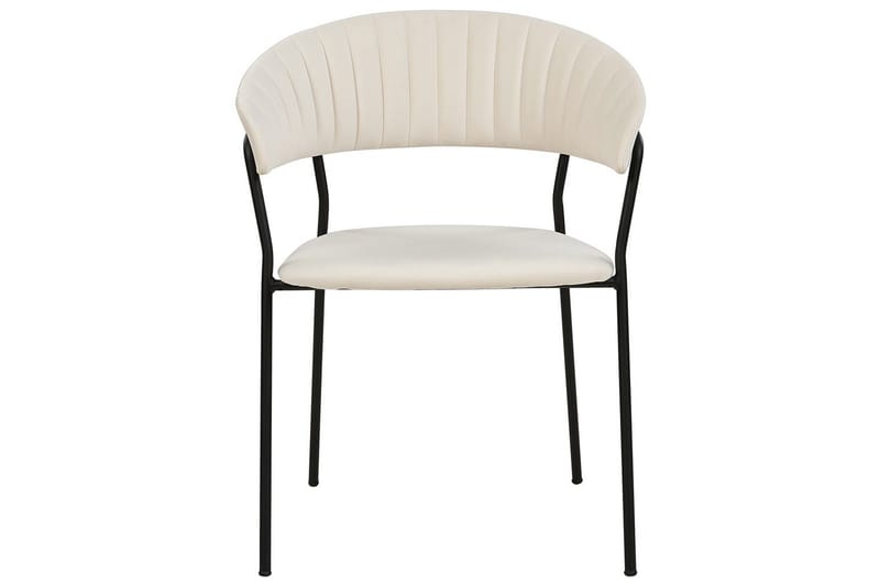 Set med 2 matstolar Mariposa - Krämvit, Svart/Sammet - Möbler - Stolar & fåtöljer - Matstol & köksstol