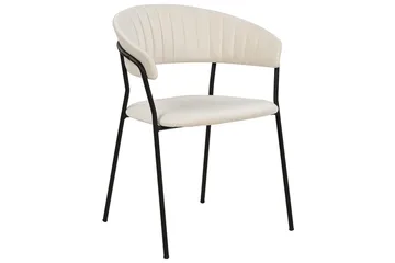 Set med 2 matstolar Mariposa - Krämvit, Svart/Sammet - Möbler - Stolar & fåtöljer - Matstol & köksstol