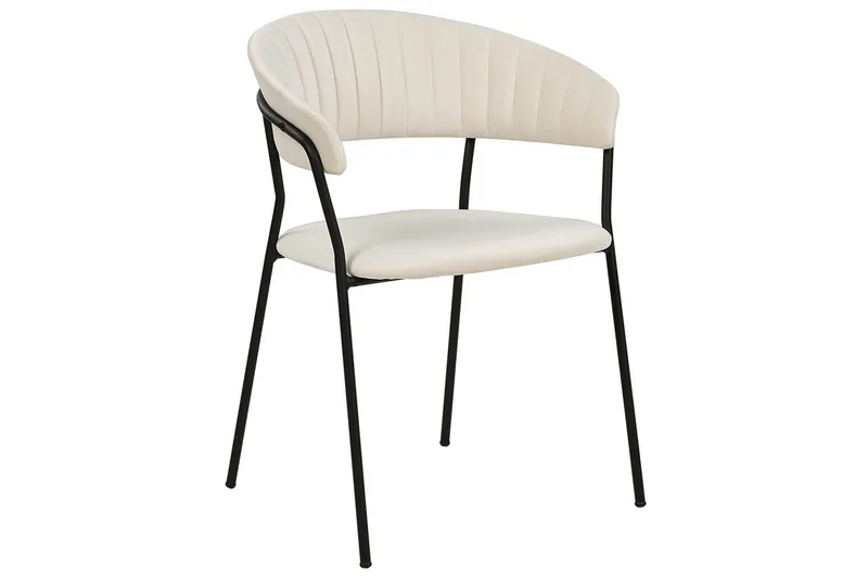 Set med 2 matstolar Mariposa - Krämvit, Svart/Sammet - Möbler - Stolar & fåtöljer - Matstol & köksstol