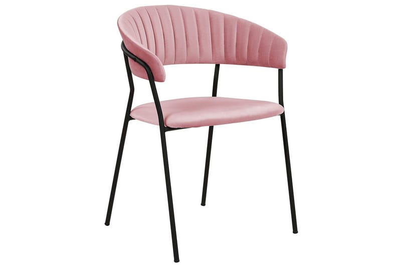 Set med 2 matstolar Mariposa - Rosa, Svart/Sammet - Möbler - Stolar & fåtöljer - Matstol & köksstol