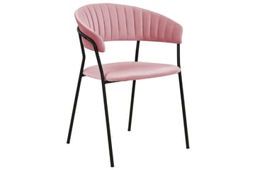 Set med 2 matstolar Mariposa - Rosa, Svart/Sammet - Möbler - Stolar & fåtöljer - Matstol & köksstol