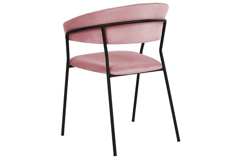 Set med 2 matstolar Mariposa - Rosa, Svart/Sammet - Möbler - Stolar & fåtöljer - Matstol & köksstol
