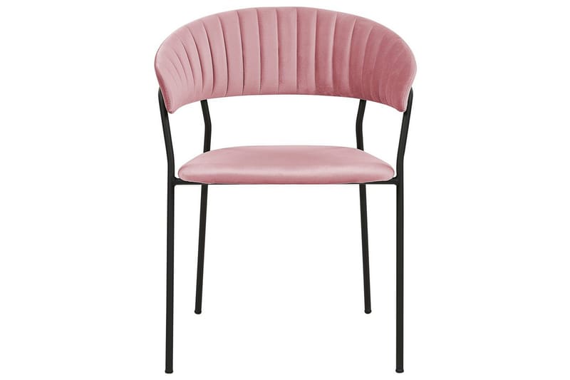 Set med 2 matstolar Mariposa - Rosa, Svart/Sammet - Möbler - Stolar & fåtöljer - Matstol & köksstol