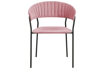 Set med 2 matstolar Mariposa - Rosa, Svart/Sammet - Möbler - Stolar & fåtöljer - Matstol & köksstol