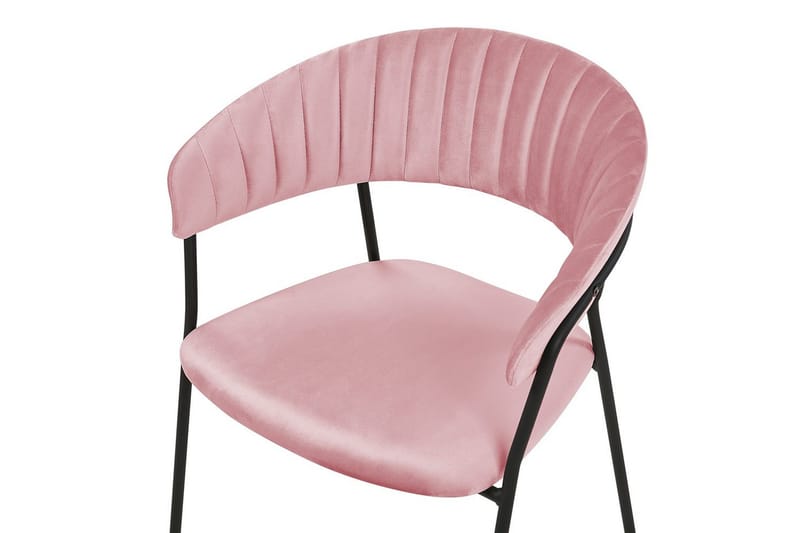 Set med 2 matstolar Mariposa - Rosa, Svart/Sammet - Möbler - Stolar & fåtöljer - Matstol & köksstol