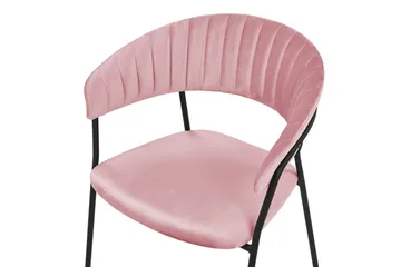 Set med 2 matstolar Mariposa - Rosa, Svart/Sammet - Möbler - Stolar & fåtöljer - Matstol & köksstol