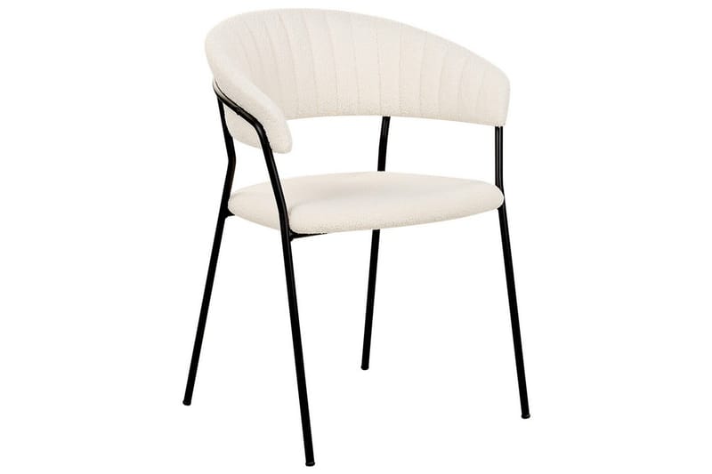 Set med 2 matstolar Mariposa - Vit, Svart/Bouclé - Möbler - Stolar & fåtöljer - Matstol & köksstol