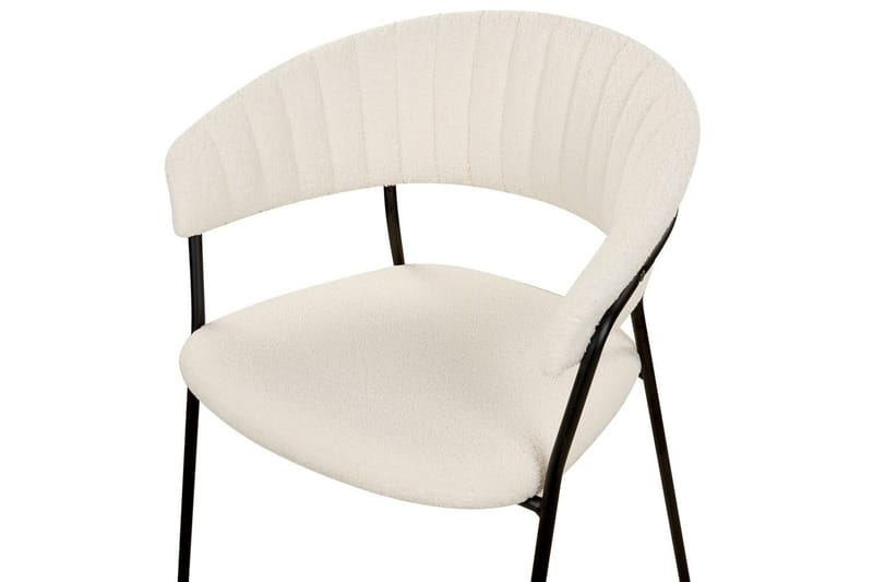 Set med 2 matstolar Mariposa - Vit, Svart/Bouclé - Möbler - Stolar & fåtöljer - Matstol & köksstol