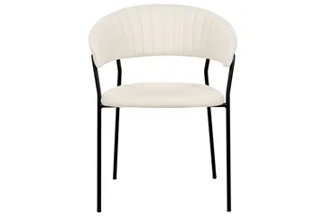 Set med 2 matstolar Mariposa - Vit, Svart/Bouclé - Möbler - Stolar & fåtöljer - Matstol & köksstol