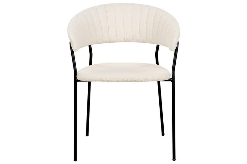 Set med 2 matstolar Mariposa - Vit, Svart/Bouclé - Möbler - Stolar & fåtöljer - Matstol & köksstol
