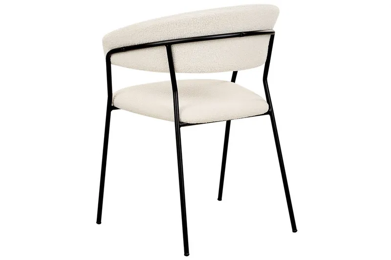 Set med 2 matstolar Mariposa - Vit, Svart/Bouclé - Möbler - Stolar & fåtöljer - Matstol & köksstol