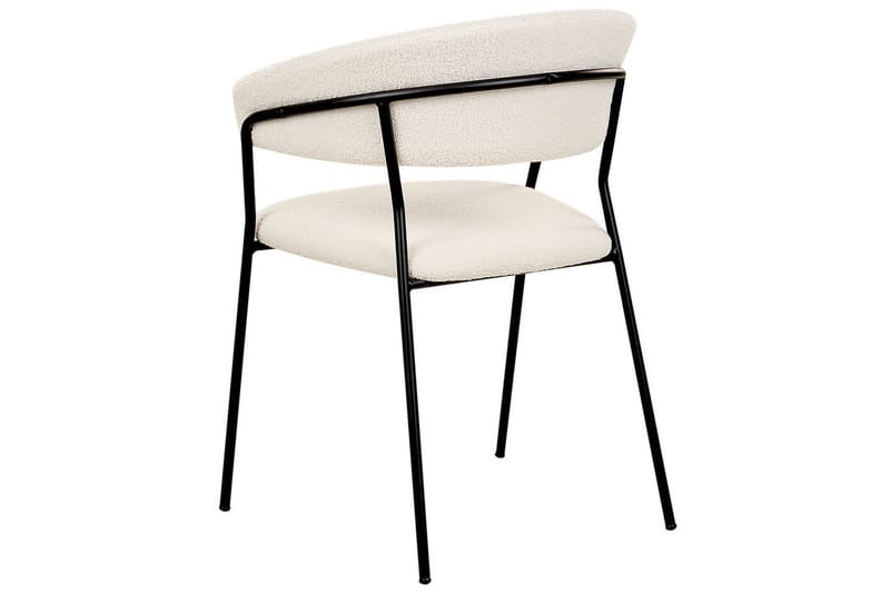 Set med 2 matstolar Mariposa - Vit, Svart/Bouclé - Möbler - Stolar & fåtöljer - Matstol & köksstol