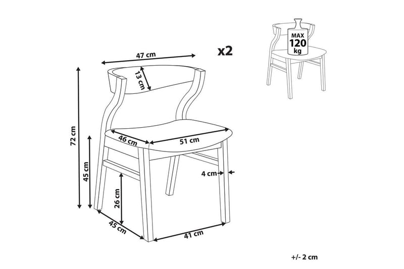Set med 2 matstolar Maroa - Grå, mörkt trä - Möbler - Stolar & fåtöljer - Matstol & köksstol