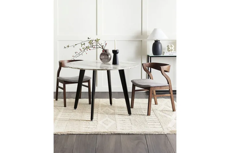 Set med 2 matstolar Maroa - Grå, mörkt trä - Möbler - Stolar & fåtöljer - Matstol & köksstol