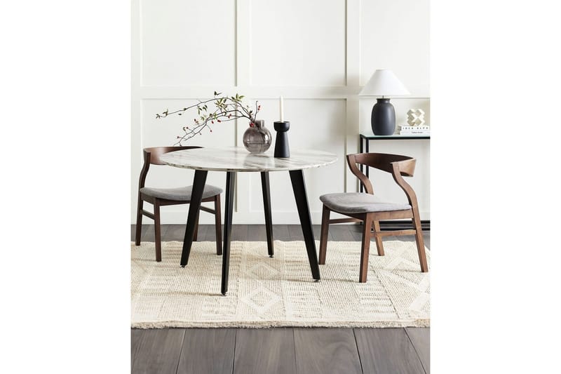 Set med 2 matstolar Maroa - Grå, mörkt trä - Möbler - Stolar & fåtöljer - Matstol & köksstol