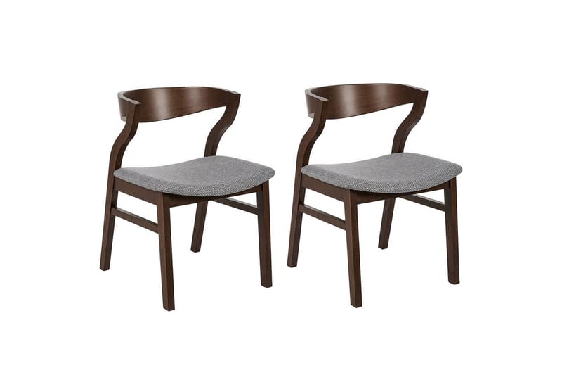 Set med 2 matstolar Maroa - Grå, mörkt trä - Möbler - Stolar & fåtöljer - Matstol & köksstol