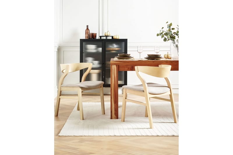 Set med 2 matstolar Maroa - Ljus trä, beige - Möbler - Stolar & fåtöljer - Matstol & köksstol